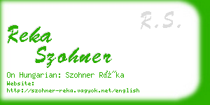 reka szohner business card